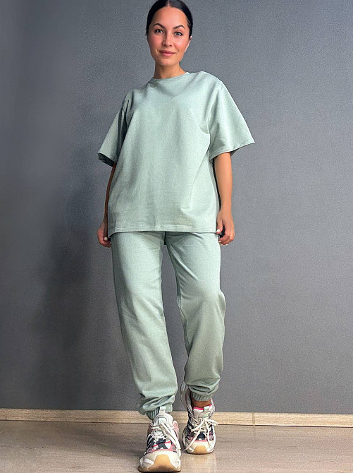 Костюм женский Pepper&mint 24-01-01 оверсайз футболка с брюками на резинке оливковый, оливковый, L Киев - изображение 11