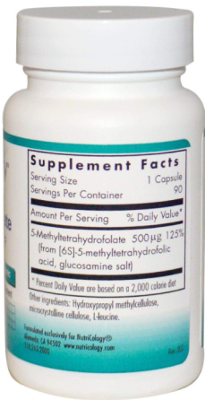 Фолієва кислота для жіночого здоров'я Nutricology QuatreActiv Folate 5-MTHF 90 капс Київ