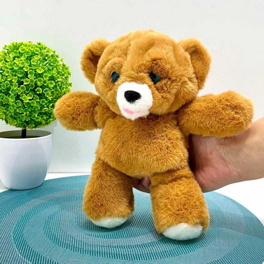 Ведмедик інтерактивний м'який пляшечка в комплекті моргає сенсорний та магнітний датчик звук 24см Коричневий (933-216 E) Чернигов - изображение 3