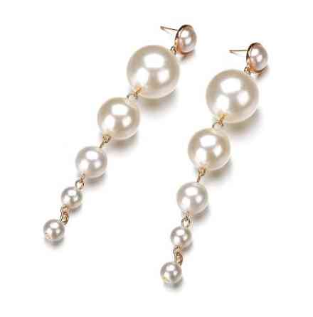 Серьги женские с жемчугом - длина 10см, сплав Киев