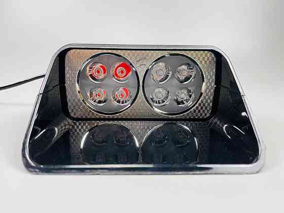 Маячок проблисковий автомобільний S8 стробоскоп мигалка 9-80V 8 led діодів синій+червоний спалах (під скло) Мукачево