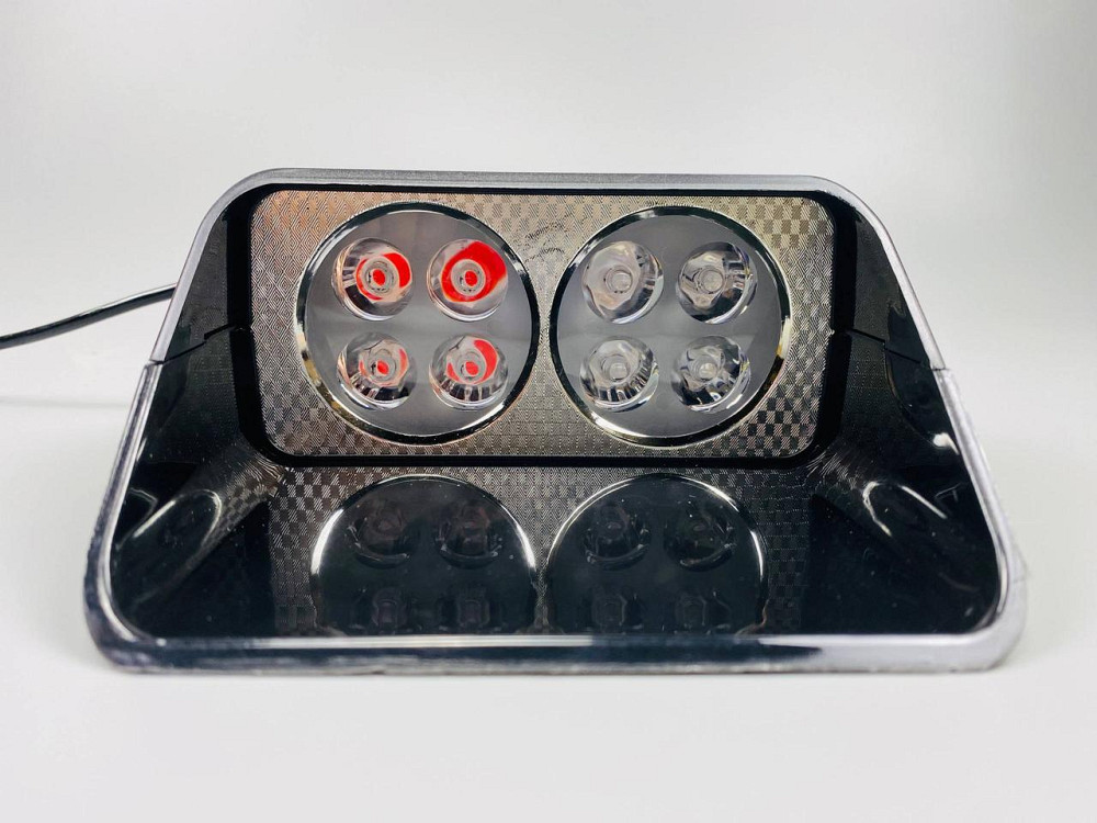 Маячок проблисковий автомобільний S8 стробоскоп мигалка 9-80V 8 led діодів синій+червоний спалах (під скло) Мукачево - фото 1