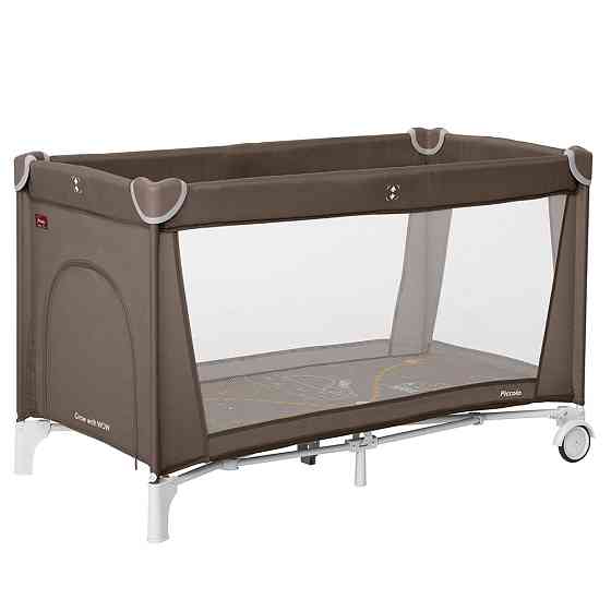 Манеж детский игровой с матрасом и сумкой для транспортировки Piccolo Chocolate Brown 125*65 см CARRELLO коричневый Кривой Рог