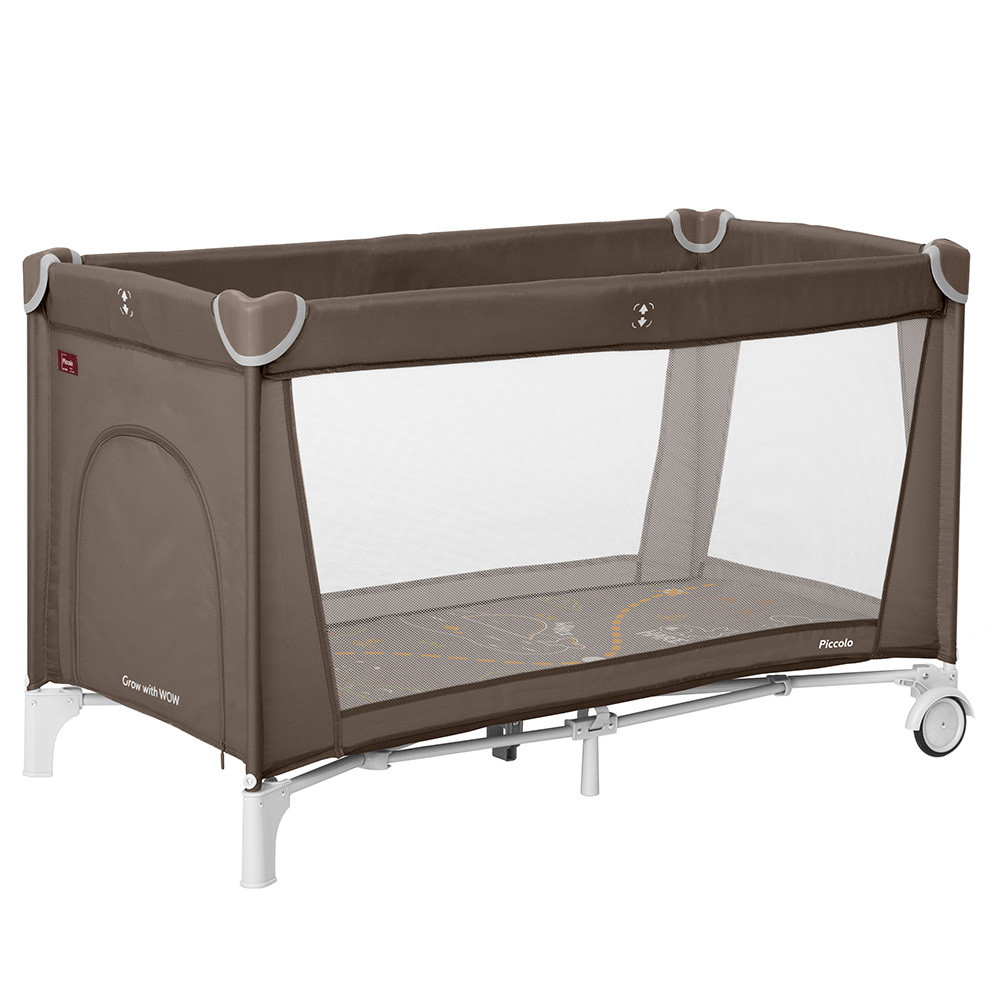 Манеж детский игровой с матрасом и сумкой для транспортировки Piccolo Chocolate Brown 125*65 см CARRELLO коричневый Кривой Рог - изображение 1