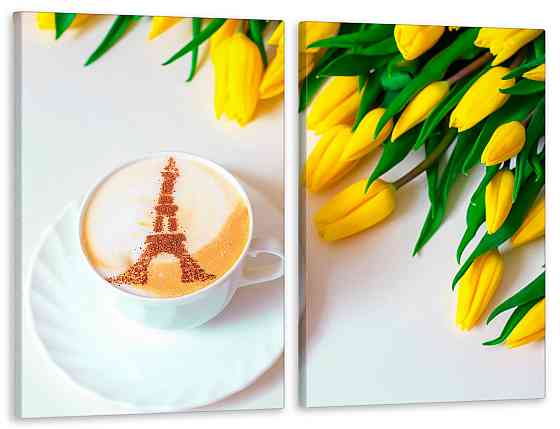 Модульная картина в гостиную / спальню  Жовті тюльпани  TLV-2_042 90x132 см Київ