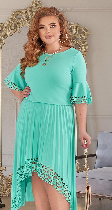 Гарний костюм зі спідницею плісе великого розміру (52) Київ - фото 3