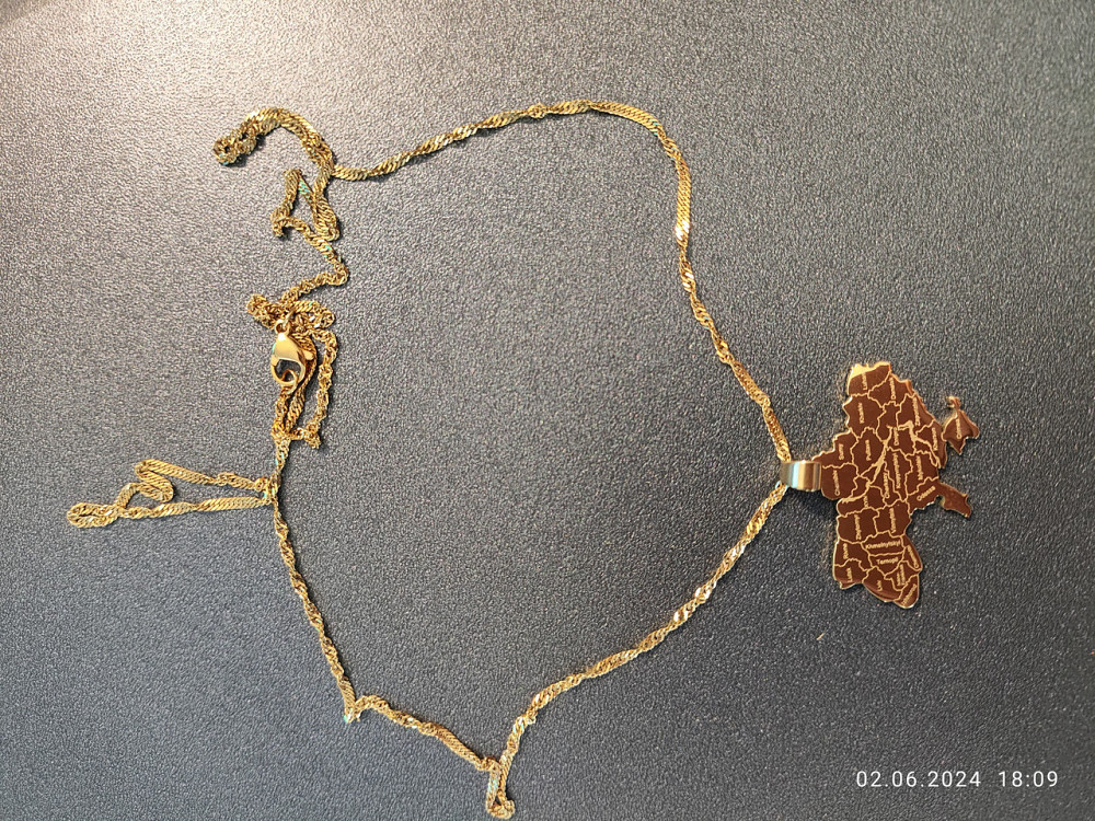 Кулон з ланцюжком "Україна з областями" Сміла - фото 5