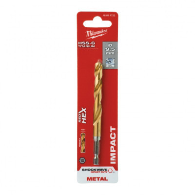 Сверло Milwaukee по металлу RedHEX HSS-G TiN, 9,5 мм (48894722) Винница - изображение 3