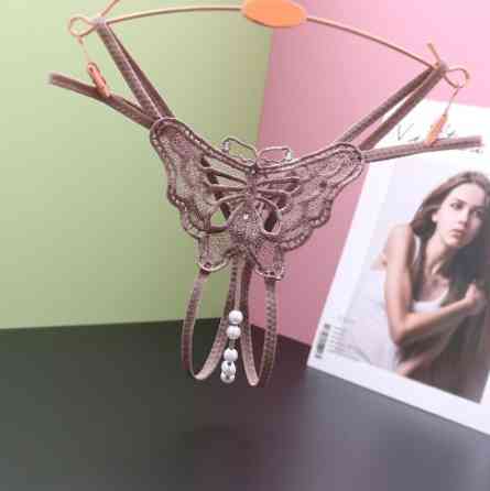 Трусики з перлинами та метеликом універсальний хакі Київ