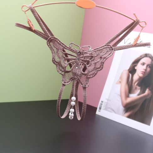 Трусики з перлинами та метеликом універсальний хакі Київ - фото 1