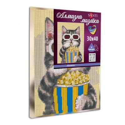 Картина по номерам Santi Кіт-кіноман 30*40 см алмазна мозаїка (954709) Вінниця