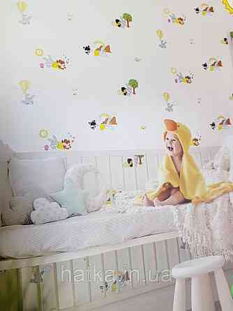 Обои виниловые на флизелине AdaWall Ada Kids метровые детские герои Луни тюнз комиксы на белом фоне Киев