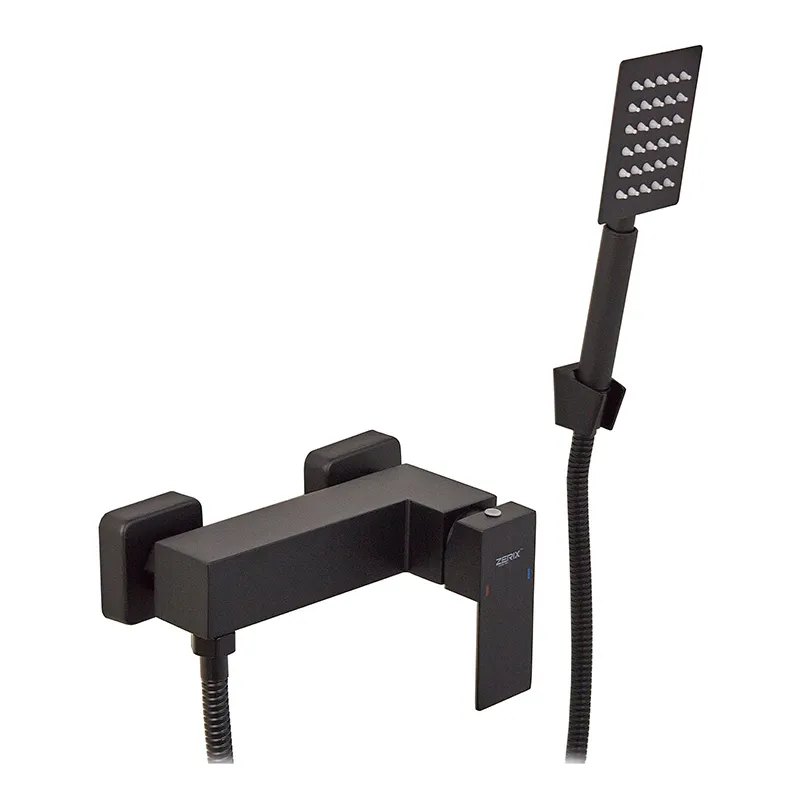 Чорний змішувач для душу Zerix KUB-003 з нержавіючої сталі SUS304 (ZX4848) Харків - фото 1