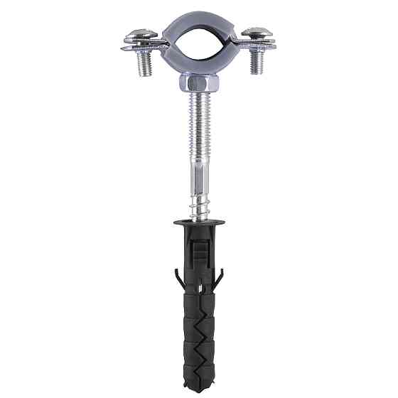 Хомут в зборi CR 3/8″ (16-19мм) з гвинтом-шурупом 8*80 та дюбелем в уп., сірий (000018410) Київ
