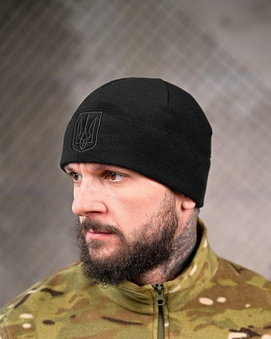 Шапка чорна Герб ВТ7670 Одеса - фото 1