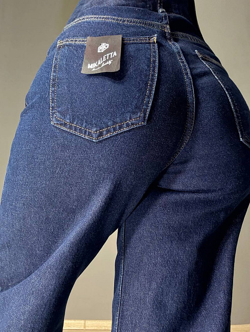 Джинси жіночі Mikaletta G-10 wide leg палаццо кльош з манжетом темно-сині, темно-синій, 30, 30, 83 см, 115 см Київ - фото 12