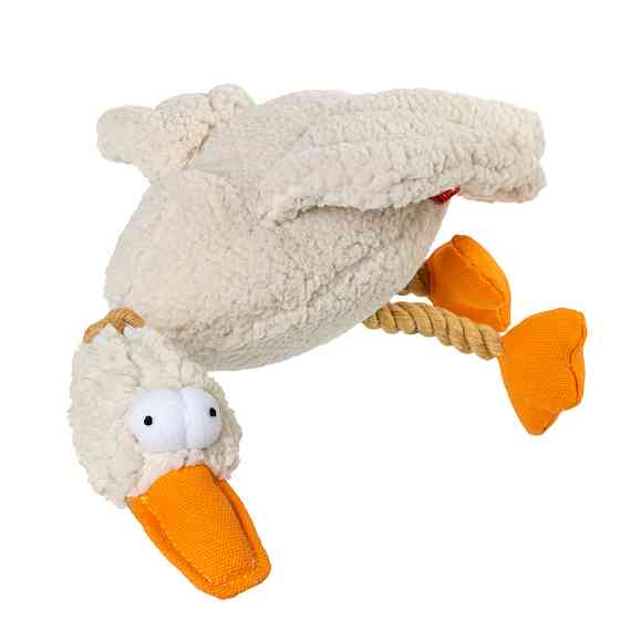 Іграшка для собак Качка з пищалкою GiGwi Catch&fetch, текстиль, мотузка, 36 см Київ