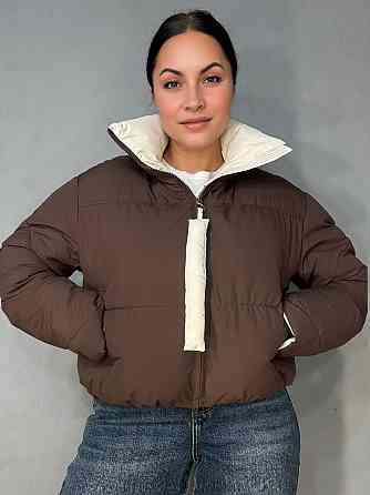 Куртка женская Fashions 87265 короткая с подвесом на бегунке демисезонная коричневая, коричневый, M Киев