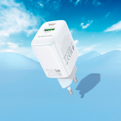 Зарядний пристрій BOROFONE BN27 Fuente 1xUSB-C PD20W + 1xUSB QC3.0 White (6941991120268) Вінниця - фото 8
