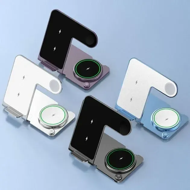 Зарядная станция 3 в 1, подставка для быстрого беспроводного зарядного устройства Коломия - фото 3