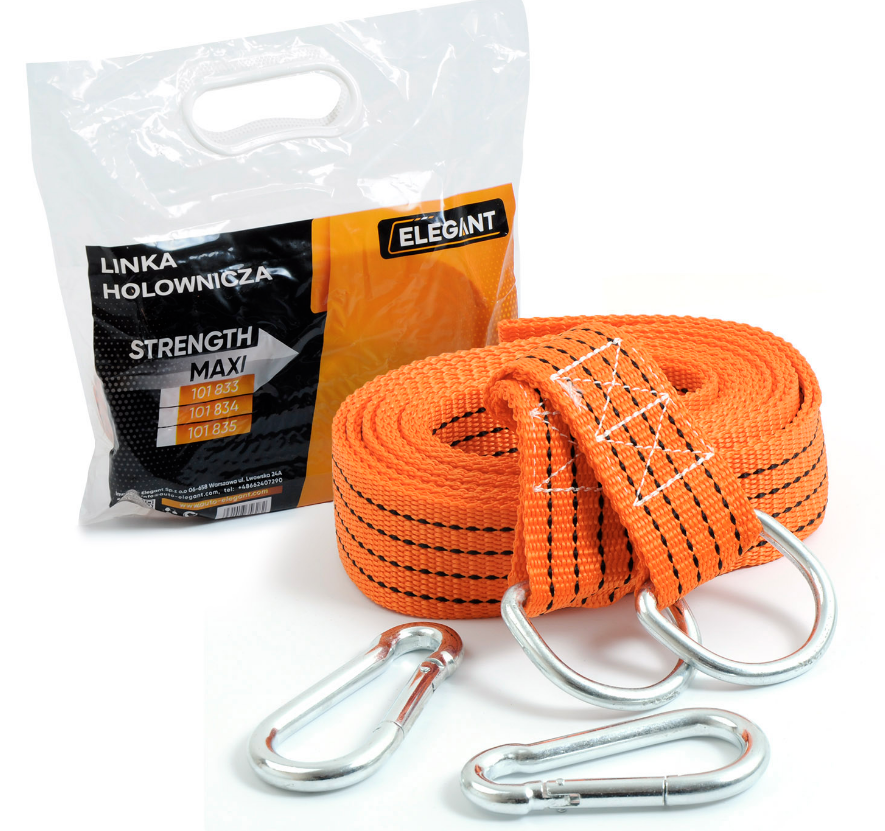 Трос буксирувальний Elegant 3,5 тонни 6метрів х 50мм з карабіном Вінниця - фото 1