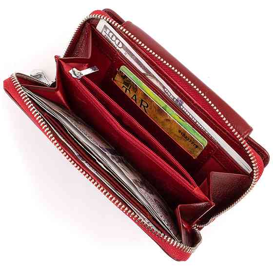 Кошелек из кожи на защелке Бордовый (ST Leather) Киев