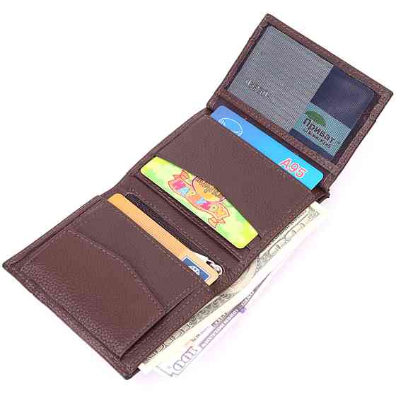 Удобное портмоне для мужчин из натуральной кожи KARYA 21322 Коричневый Киев