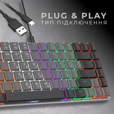 Клавіатура GamePro MK140R Red Swich Low Profile USB Dark Gray (MK140R) Вінниця - фото 10