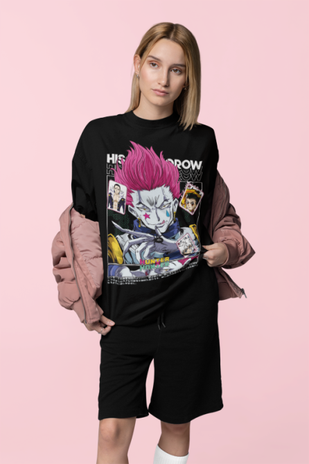 Футболка з аніме принтом Мисливець × Мисливець оверсайз (S/M/L) Чорний AnimeJ0726 Дніпро - фото 2