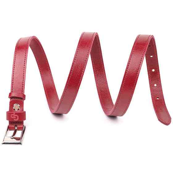 Неповторимый женский ремень из натуральной кожи Бордовый (GRANDE PELLE) Киев