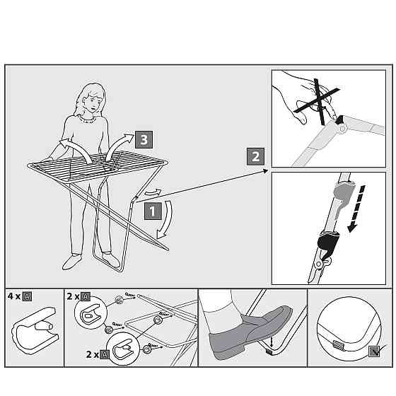 Сушарка для білизни підлогова Casa Si Kolibri 18m Black (CS42191C06E) Київ