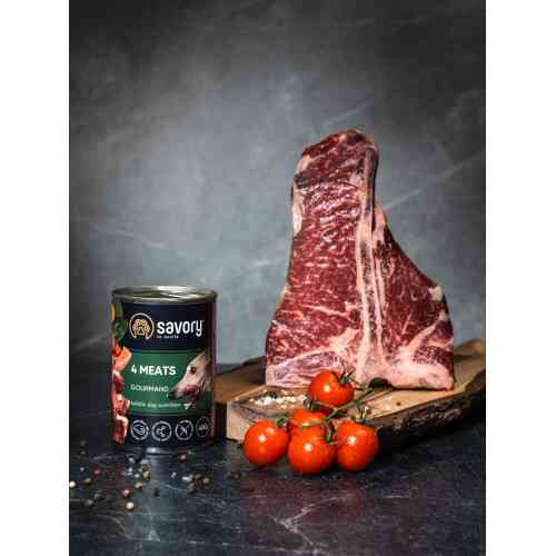 Корм влажный Savory Dog Gourmand 4 meats паштет для взрослых собак всех пород с четырьмя видами мяса 400 г Киев