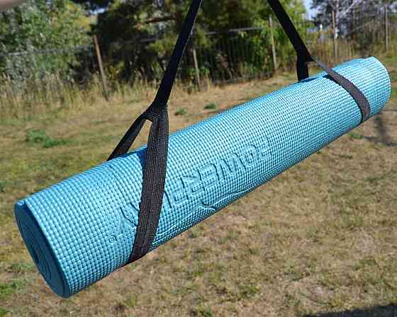 Килимок для йоги фітнесу гімнастіки каремат PowerPlay 4010 PVC Yoga Mat Зелений 173см на 61см Київ