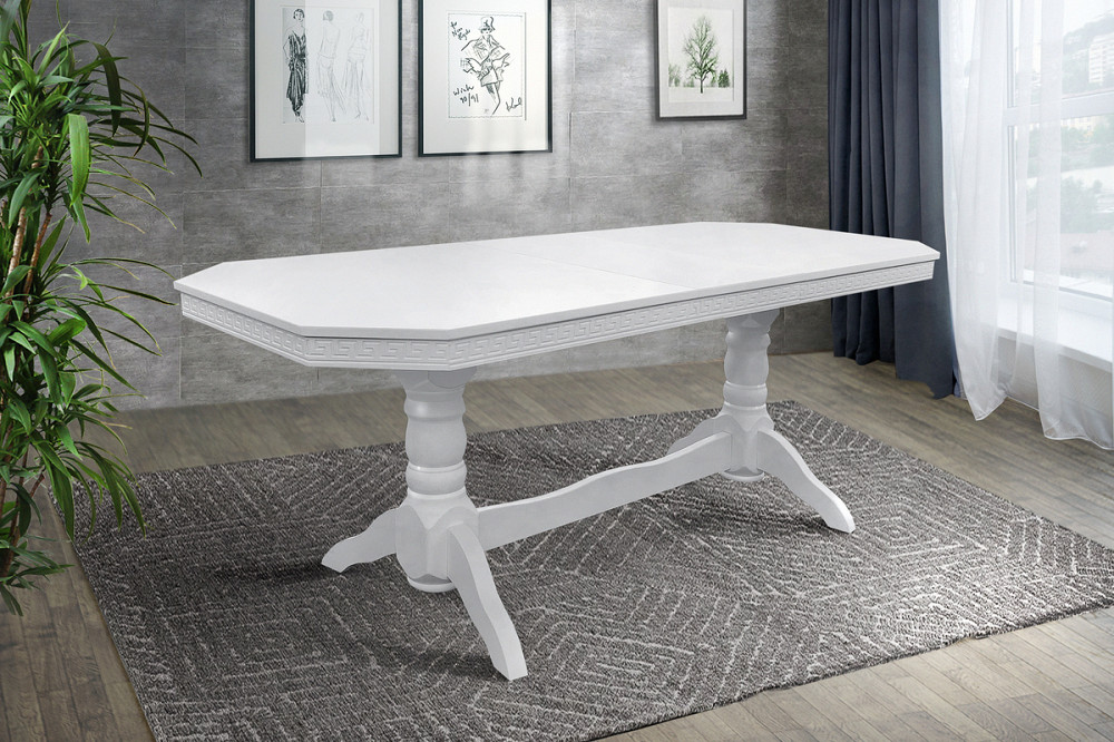 Стіл обідній Буковель розкл (160+40)/90, білий Киев - изображение 2