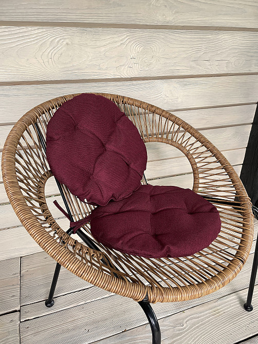 Подушка для стільців (38x38х5 см) кругла Decorator Мальмо колір бордовий 84-043 Київ - фото 4