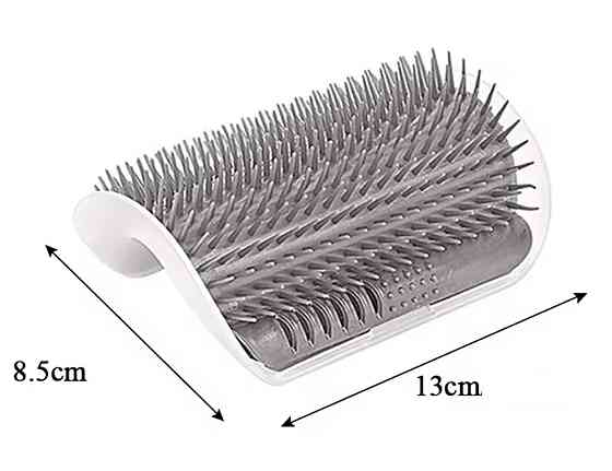Щетка для шерсти кошек с креплением и мятой 130 мм на 85 мм серый Киев