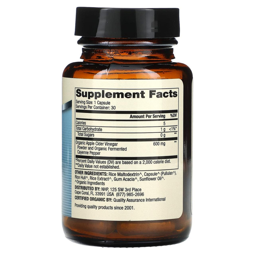 Яблучний оцет і кайенский перець Dr. Mercola Apple Cider Vinegar Cayenne 30 капс Київ - фото 2