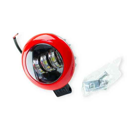 Фара LED круглая 120х50 (Дм Ш) 30W красная окантовка Optimal-L дополнительная Мукачево