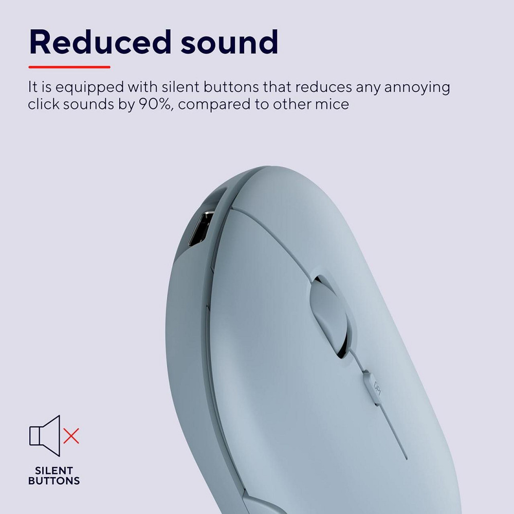 Миша Trust Puck синя бездротова акумуляторна Bluetooth/2.4 GHz (USB-мікроприймач) DPI 800/1200/1600 ергономічна безшумна Київ - фото 4