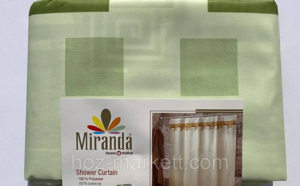 Шторка для душа Miranda lykia 180  х 200 см зеленая Харьков - изображение 4
