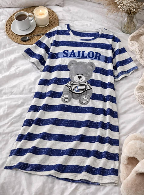 Жіноча повсякденна принтована туніка батал трикотаж Джинс, 50/52 Одеса - фото 2