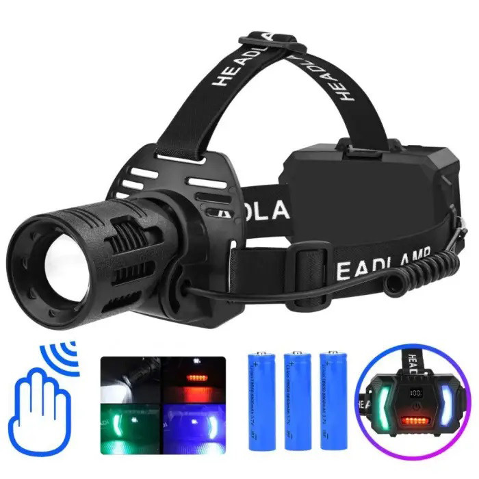 Портативный светодиодный налобный фонарь CARBON, Налобный фонарь для туризма рыбалки и охоты HF-27 Львов - изображение 1