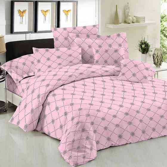 Комплект полуторный розовый, бязь - простынь 150*220см, пододеяльник 220*150см, 2 наволочки по 70*70см Киев