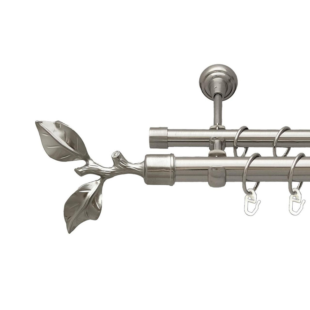 Карниз Orvit Листок Троянди металевий дворядний відкритий гладка труба кільце металеве Нержавіюча Сталь 25\19 Львов - изображение 1