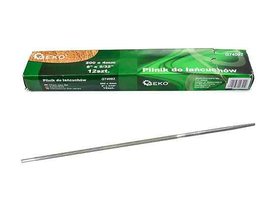 Напилок заточування ланцюгових пил "GeKo" 4 мм Стрий