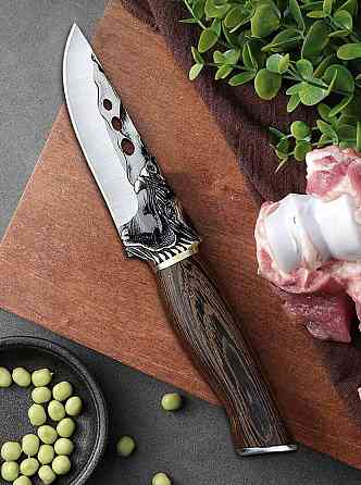 Походний ніж, ніж для полювання, рибацький ніж, ніж для кемпінга та природи, 22,5 см, нержавіюча сталь, коричневий Київ