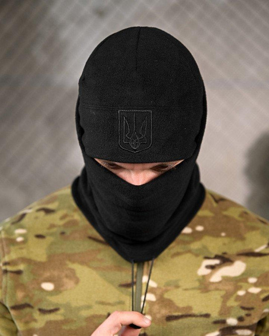 Комплект шапка баф чорний Police ВТ6254 Одеса - фото 3