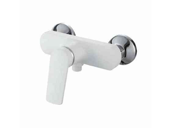 Змішувач для душу LUCAS-003 SET WHITE (з шлангом, лійкою та кронштейном) ТМ PLAMIX Київ