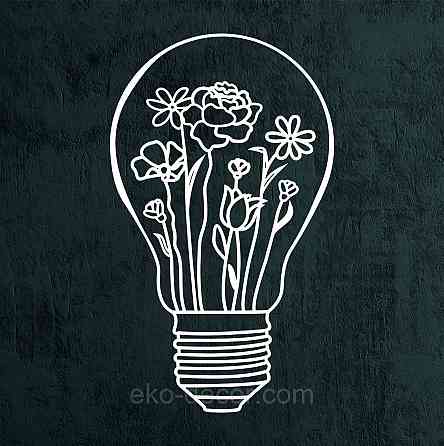 Декоративне настінне Панно «Лампочка» Декор на стіну 70*41 см, Білий Київ