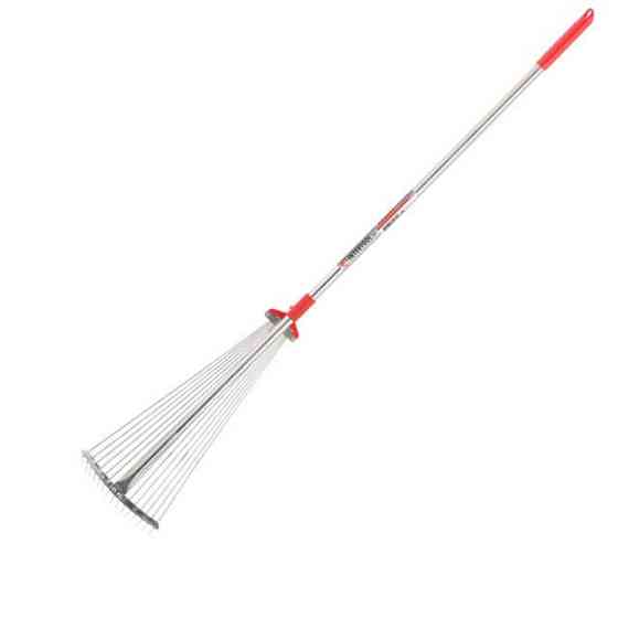 Граблі віялові, 15 прутів, металева рукоятка, регульована ширина 20-65 см INTERTOOL FT-3008 Киев